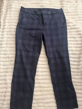 Liverpool Jeans Company Navy Plaid Straight-Leg Trousers